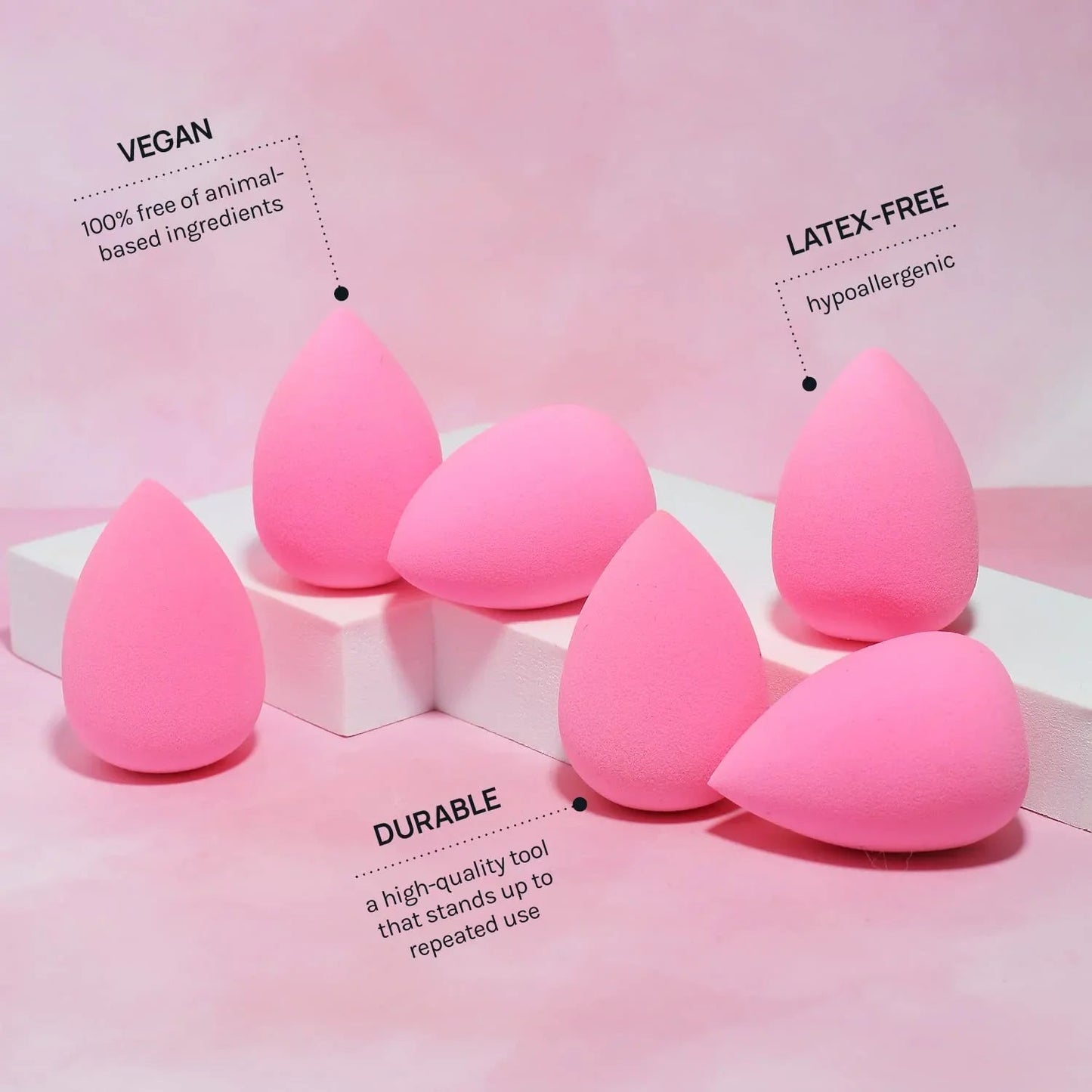 AOA Studio Latex-Free Makeup Sponge Set of 6, Super Soft for Powder, Cream & Liquid - Cart Shape