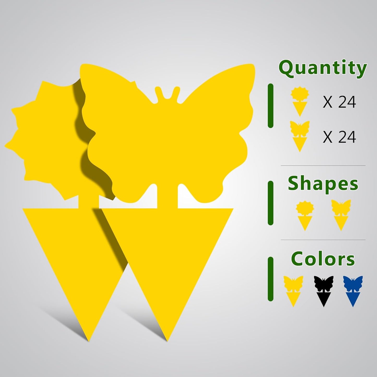 Landisun Fruit Fly Traps 48PCS Fungus Gnat-Traps for Indoor-Outdoor Yellow Fruit-Fly Sticky-Trap Plants Flying Bug Insects Traps - Cart Shape