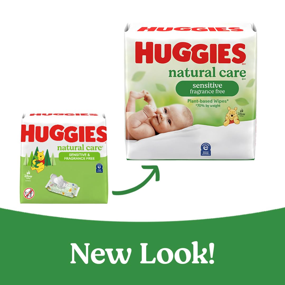 Huggies Natural Care Sensitive Baby Wipes – 768 Count (12 Flip-Top Packs), Unscented & Hypoallergenic