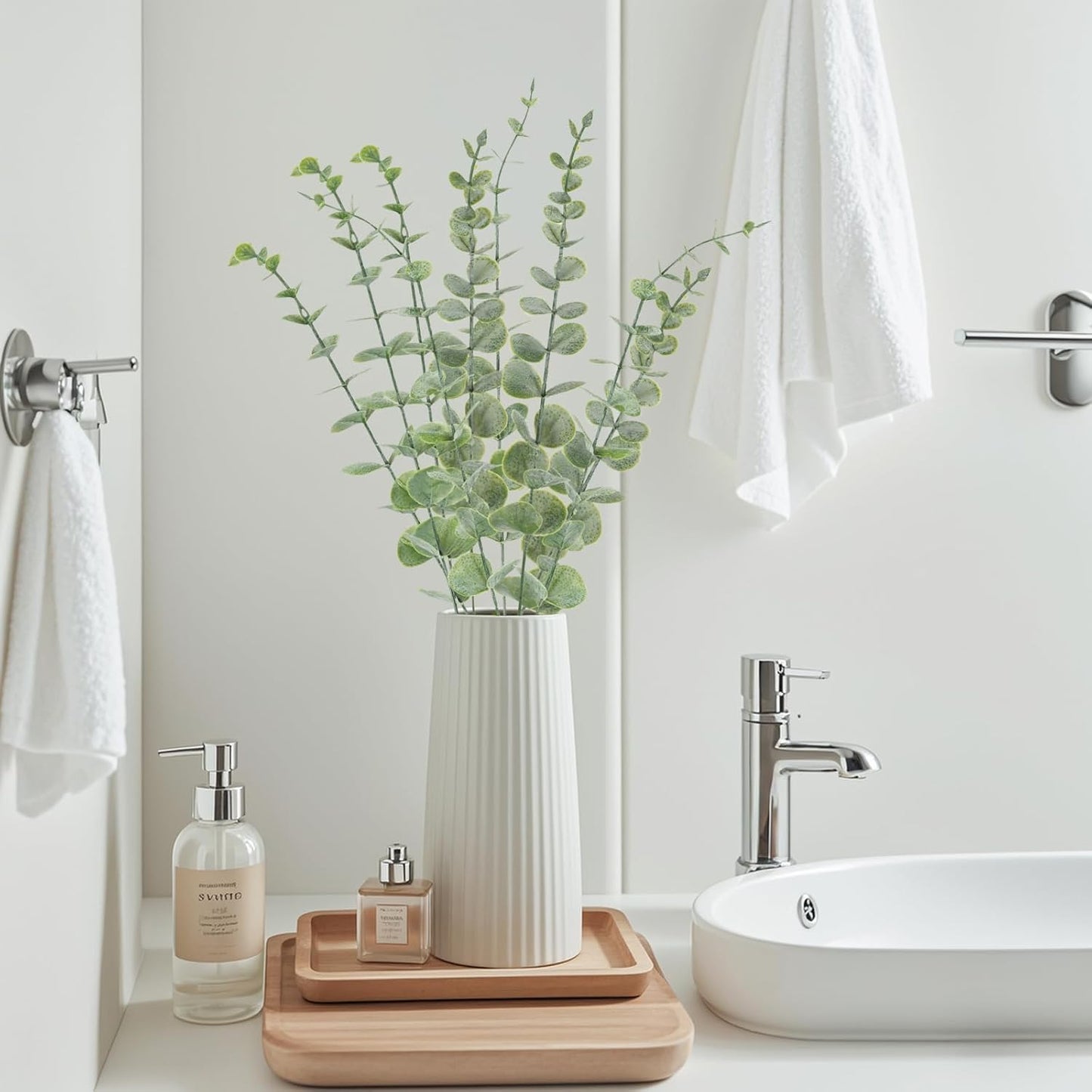 20pcs Eucalyptus Stems Artificial Eucalyptus Leaves Stems Artificial Fake Flowers for Home Office Flowers Bouquet Centerpiece Wedding Decoration Christmas Decor 2025