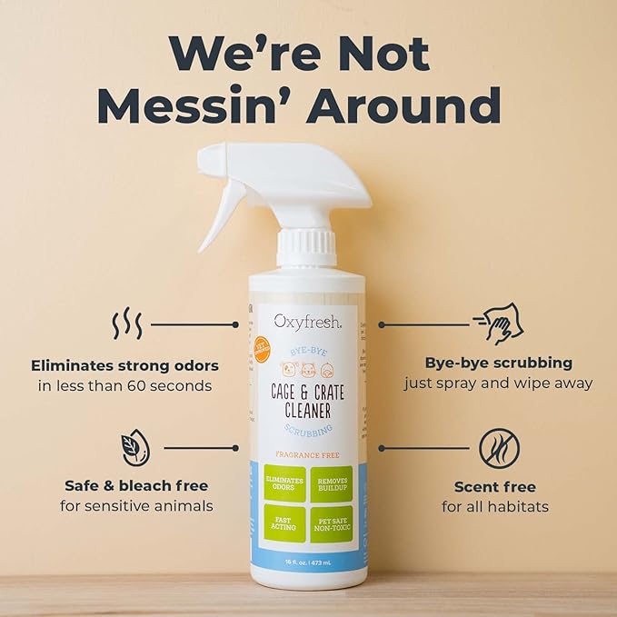 Oxyfresh Premium Crate & Cage Cleaner – Professional Dog Crate & Small Animal & Bird Cage Odor Eliminator – Quickly Cleans, Removes Poop & Deodorizes Pet Odors – Safe & Bleach Free - Cart Shape