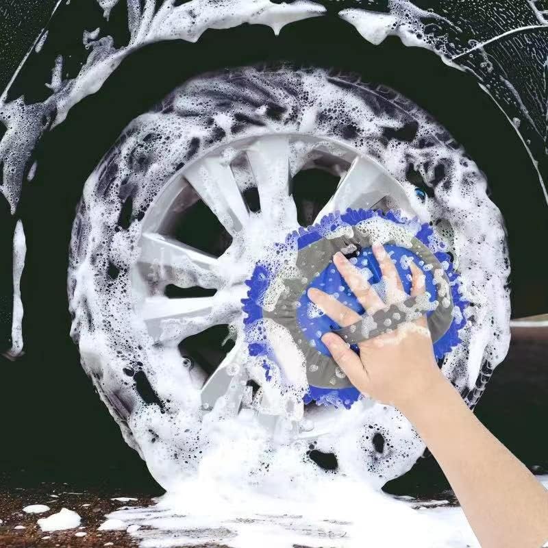 Wontolf 62'' Car Wash Brush with Long Handle Chenille Microfiber Car Wash Mop Mitt Kit Scratch-Free Car Detailing Cleaning Brush Care Kit with Replacement Head Supplies for Cars RV Truck Boat