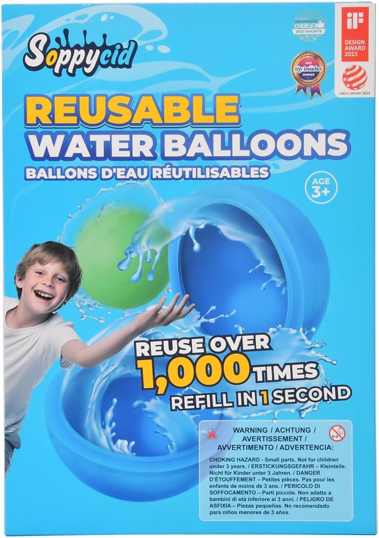 12Pcs Reusable Water Balloons, Pool Beach water Toys for Boys and Girls, Outdoor Summer Toys for Kids Ages 3-12