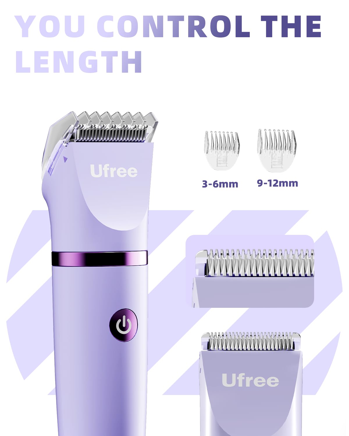 Ufree Bikini Trimmer Electric Razors for Women, Rechargeable Pubic Body Hair Trimmer Electric Shaver for Legs Body Hair, Bikini Shaver IPX7 Waterproof, Gifts for Women, Purple