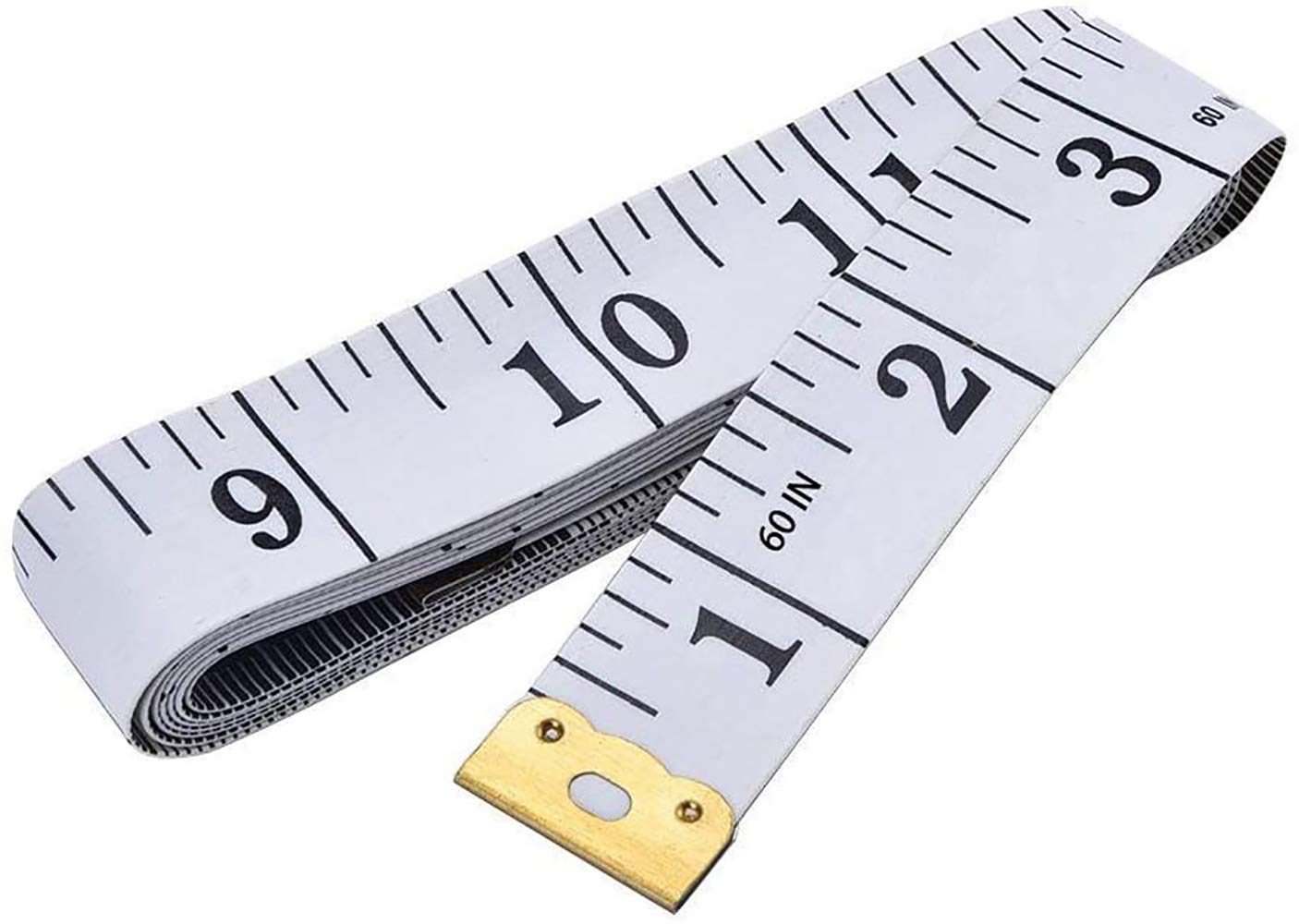 GDMINLO Soft Tape Measure Double Scale Body Sewing Flexible Tailor Craft Vinyl Ruler for Weight Loss Medical Body Measurement, Has Centimetre Scale on Reverse Side 60-inch(White)