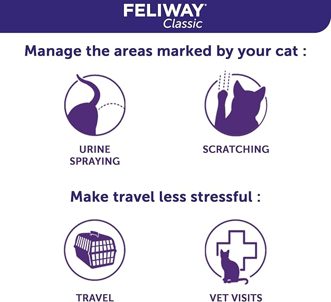 FELIWAY Classic Cat Calming Spray, 60ml - Comforts Cats at Home and On the Go and Helps to Calm During Travel