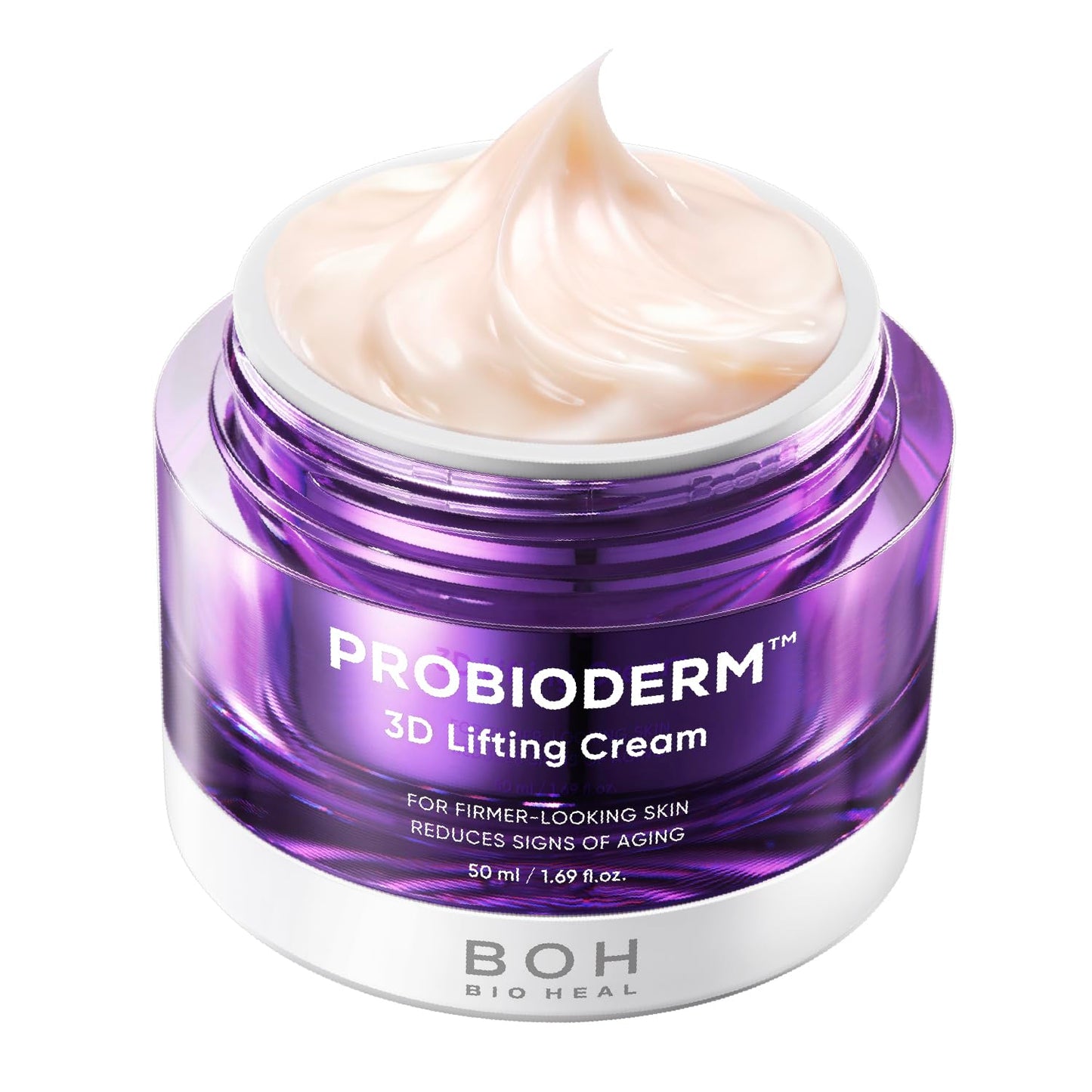 BIOHEAL BOH Probioderm 3D Lifting Cream 1.7 fl oz | Advanced Korean Anti-Aging Probiotics Facial Night Cream Moisturizer with 17-Peptide Complex & Patented Probioderm for Wrinkles on Face and Neck