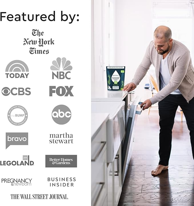 Puracy Dishwasher Pods, Natural Dishwasher Detergent, Free & Clear Dish tabs - Enzyme-Powered, Spot & Residue Free - TikTok Trend Items, Must Haves from TikTok Made Me Buy It (Free & Clear, 50 Count)