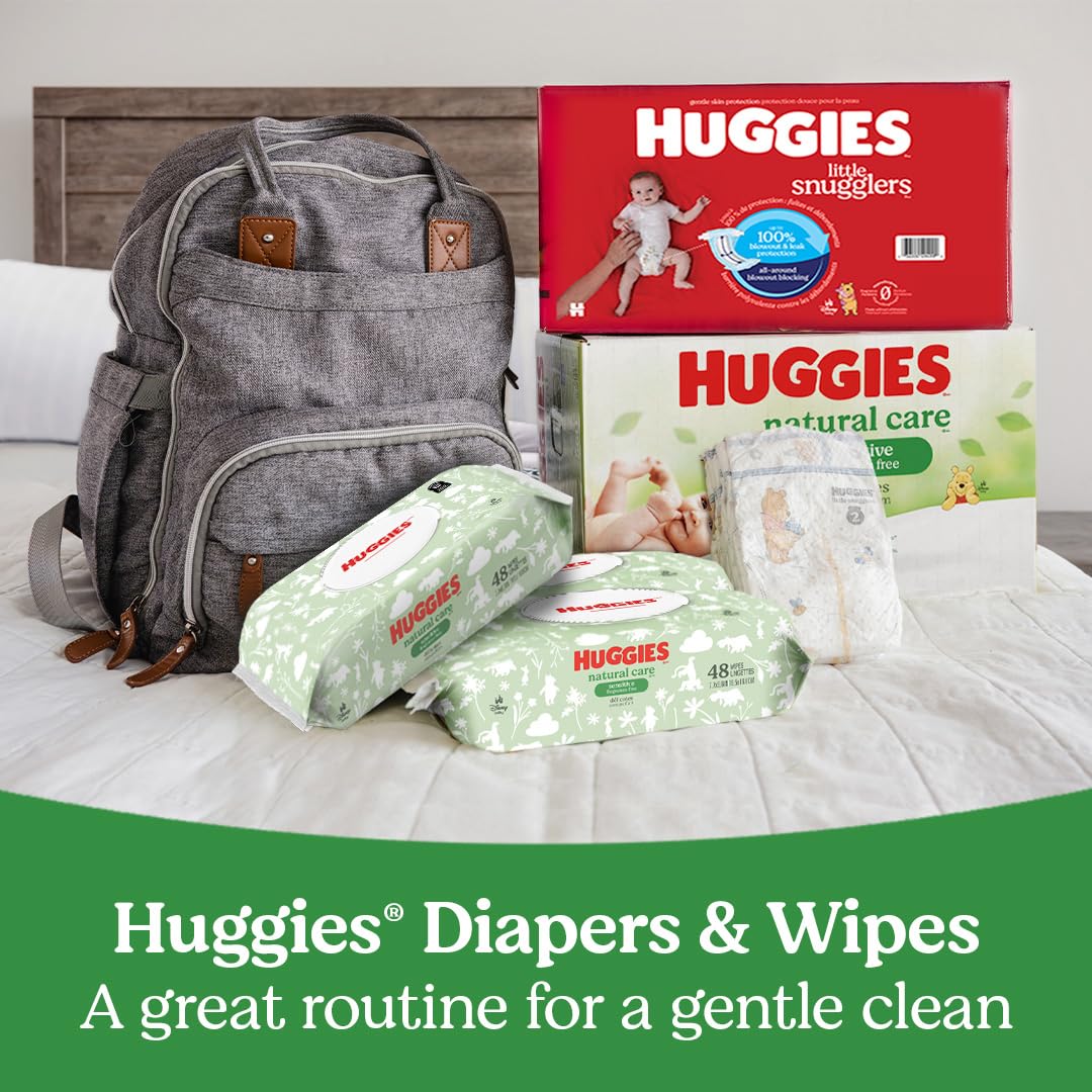 Huggies Natural Care Sensitive Baby Wipes – 768 Count (12 Flip-Top Packs), Unscented & Hypoallergenic