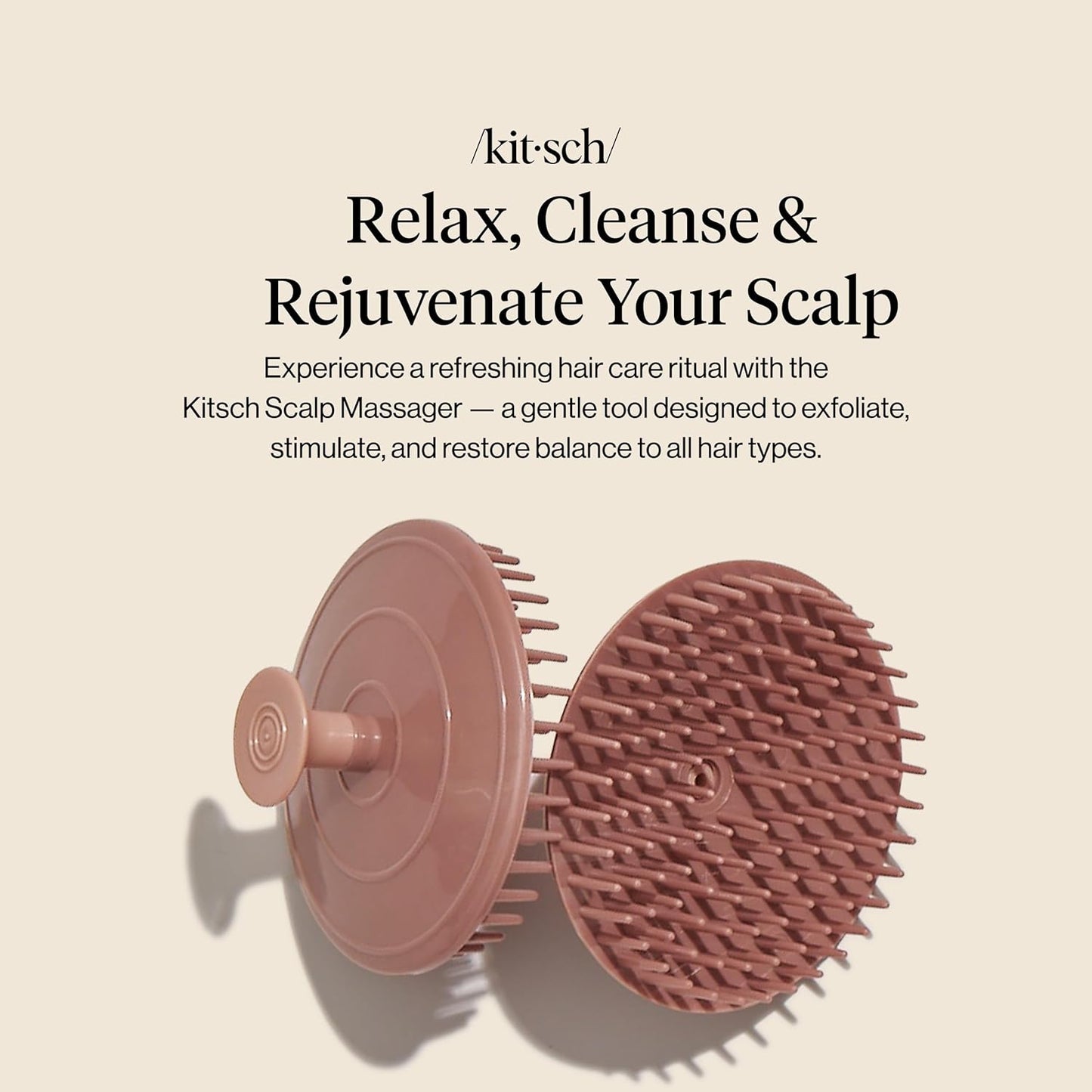 Kitsch Scalp Massager for Hair Care - Scalp Scrubber, Shampoo Brush & Exfoliator for Scalps- Hair Scrubber for Relaxing Bath - Terracotta