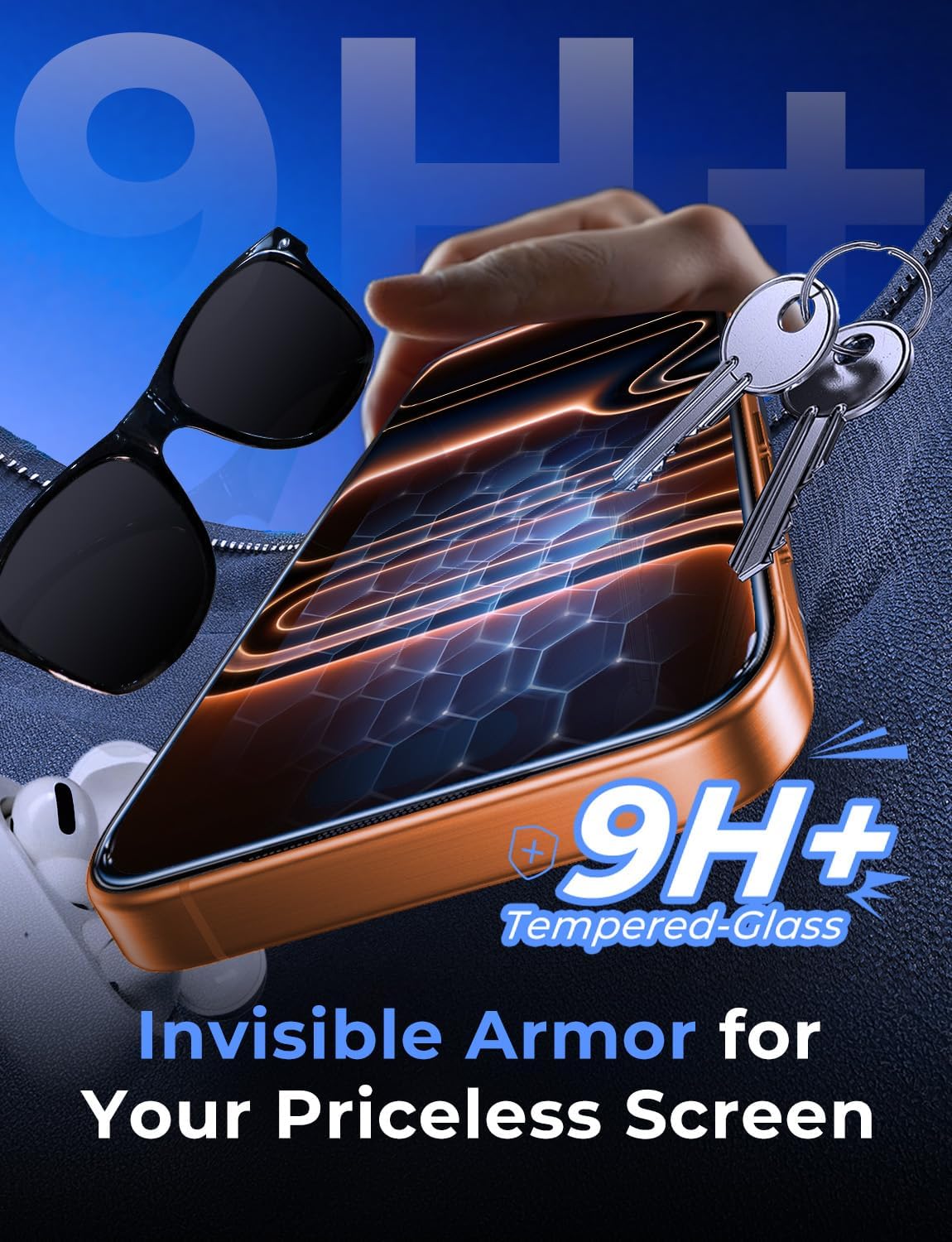 MAGIC JOHN 2 Pack for iPhone 17 Pro Max 6.9 inch Tempered Glass Screen Protector, Auto Dust-Elimination, Bubble Free, HD Clear, Easy Installation