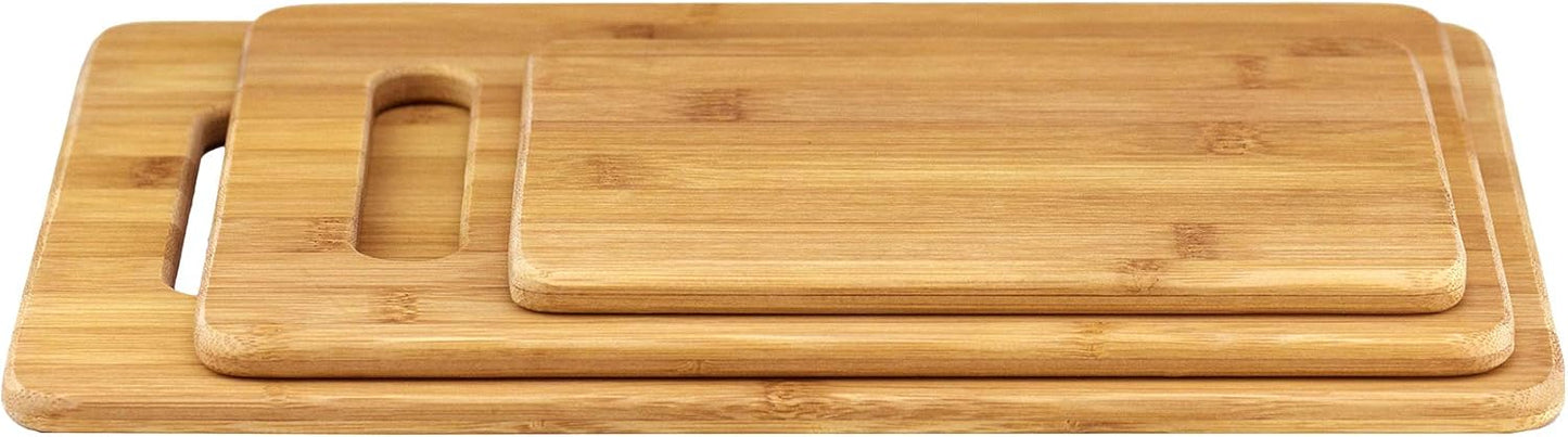 Totally Bamboo 3-Piece Bamboo Cutting Board Set – Wooden Cutting Boards for Kitchen – Great for Chopping and Serving – Large, Medium & Small Sizes for Food Prep