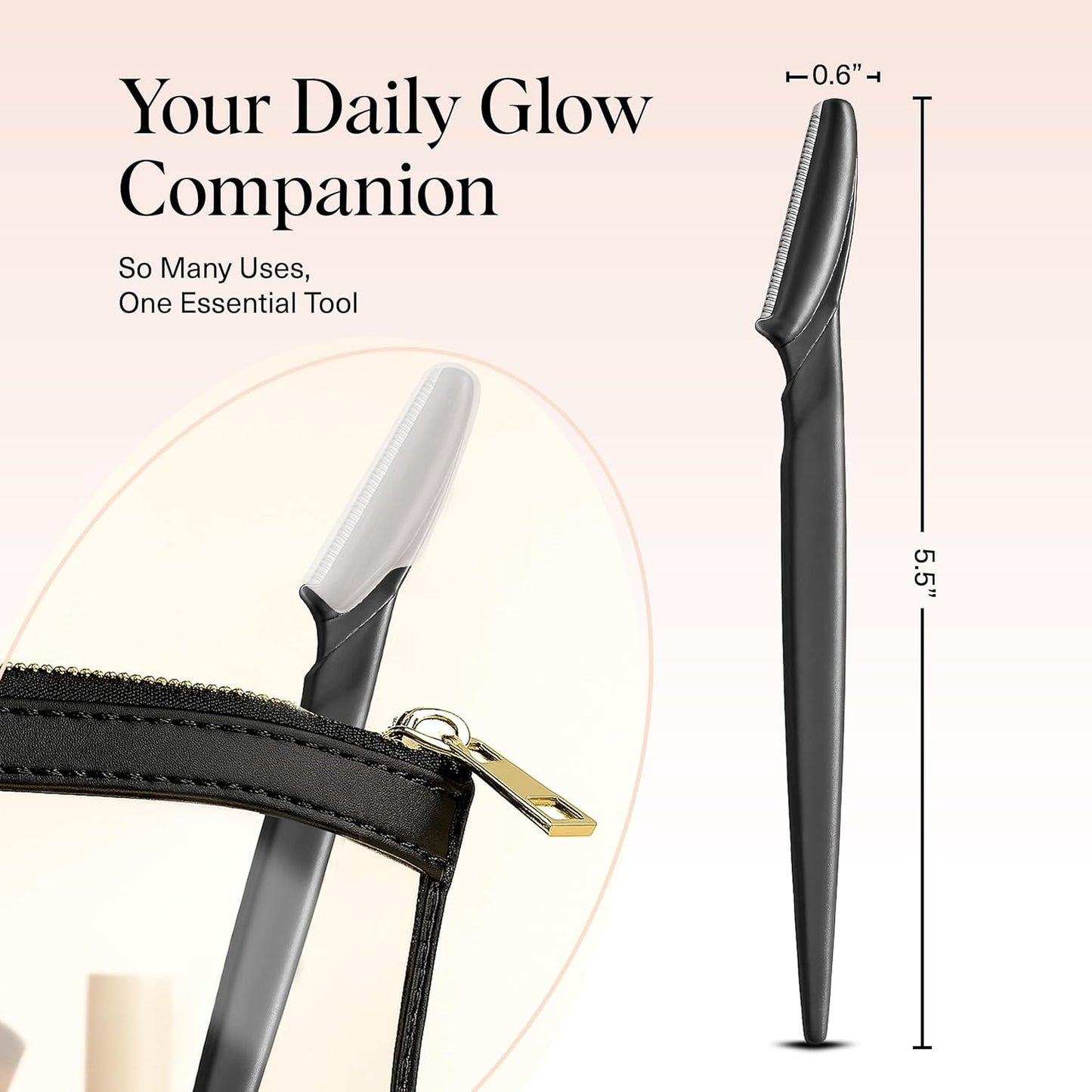 Kitsch Dermaplane Razor for Women Face – Face Razors for Women & Men, Eye Brow Razors & Face Shaver – Exfoliating Facial Razor & Dermaplaner as Skin Care Tool for Smoother Skin - Black, 12 pcs