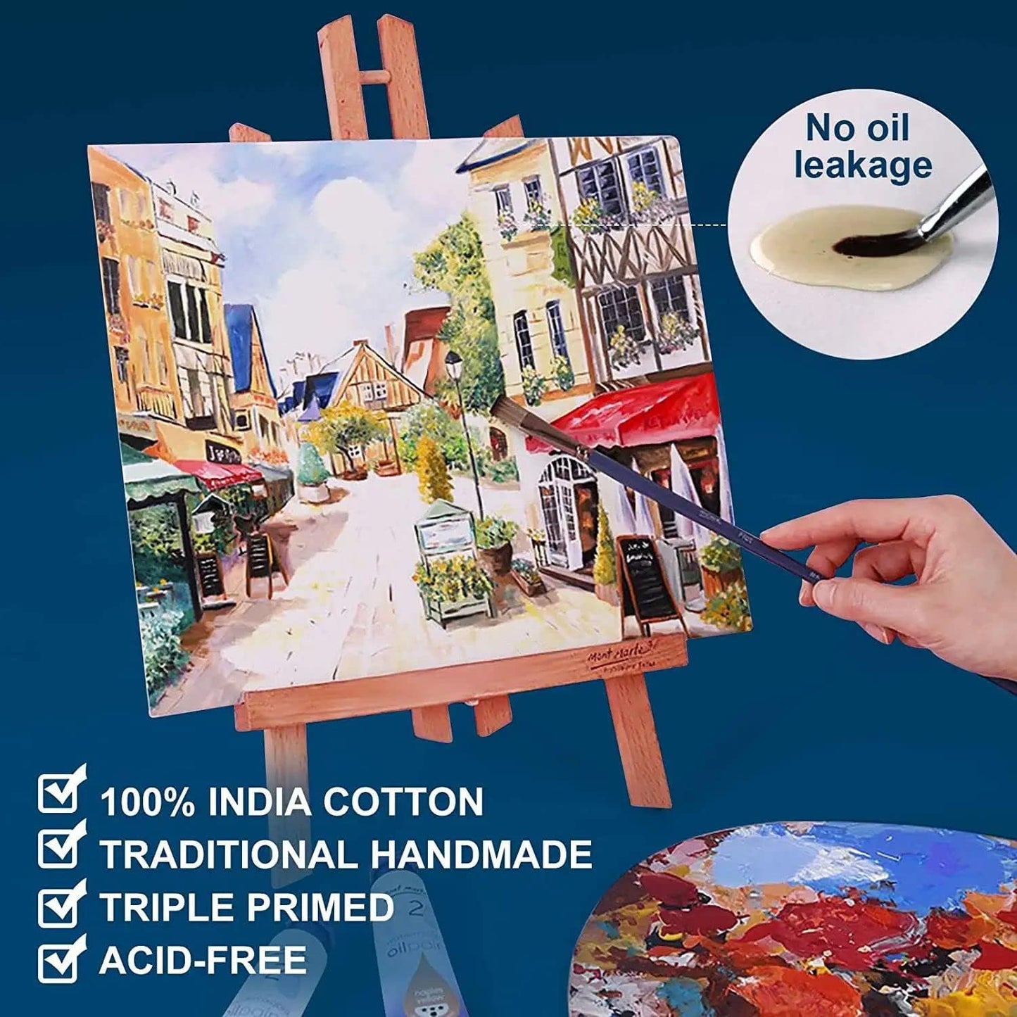 Artkey Canvases for Painting 8x10 Inch 12-Pack, 10 oz Primed 100% Cotton White Blank Canvas Boards for Painting, Art Supplies Paint Canvas Panels for Acrylic Oil Watercolor Tempera Paints