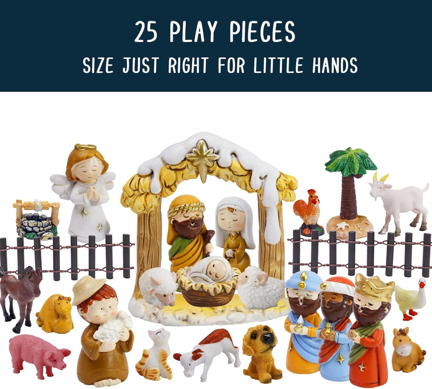 Advent Calendar 2025-25 Days of Christmas Nativity Scene Set - Countdown to for Kids Boys Girls Children Toddler Teens Indoor Toy