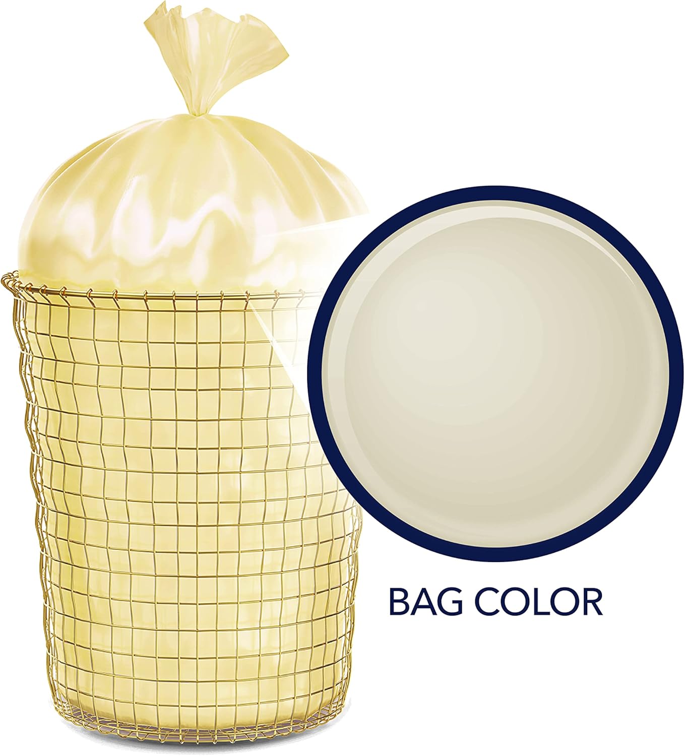 Color Scents Medium Trash Bags - 8 Gallon, 40 Bags (1 Pack of 40 Bags) Twist Tie - Cream Color Bag in Vanilla Flower Scent with Microban