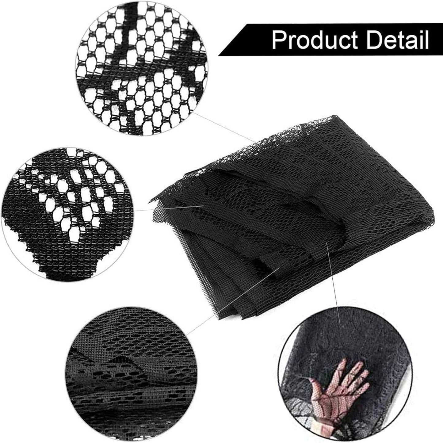 Halloween Fireplace Mantle Decorations, Black Lace Spiderweb Fireplace Mantel Scarf Cover Garland for Festive Party Supplies Decor 18 x 98 inch (Black)