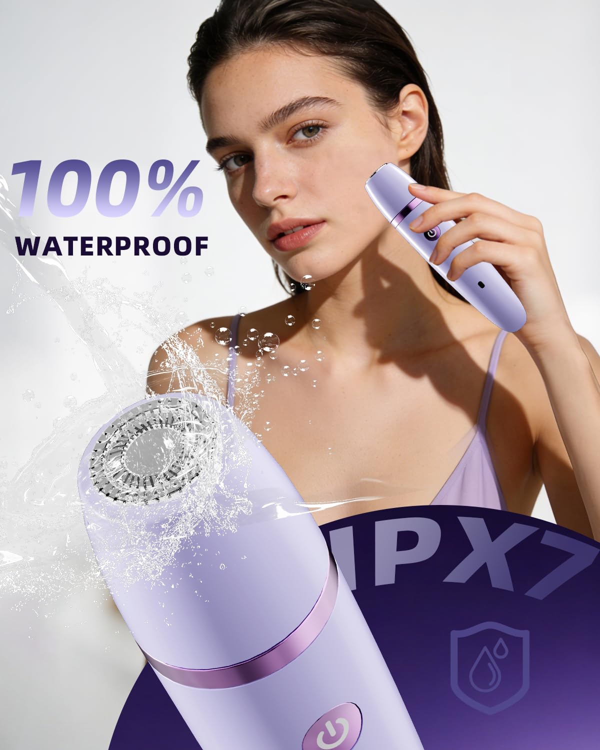 Ufree Bikini Trimmer Electric Razors for Women, Rechargeable Pubic Body Hair Trimmer Electric Shaver for Legs Body Hair, Bikini Shaver IPX7 Waterproof, Gifts for Women, Purple