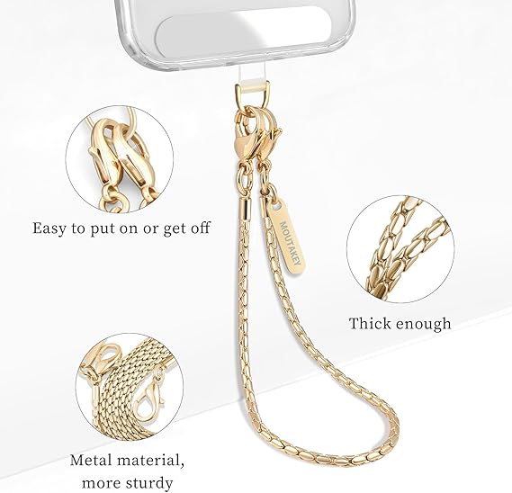 Cell Phone Lanyard Crossbody Phone Chain with Metal Detachable Phone Wrist Strap Cute iPhone Chain For Women