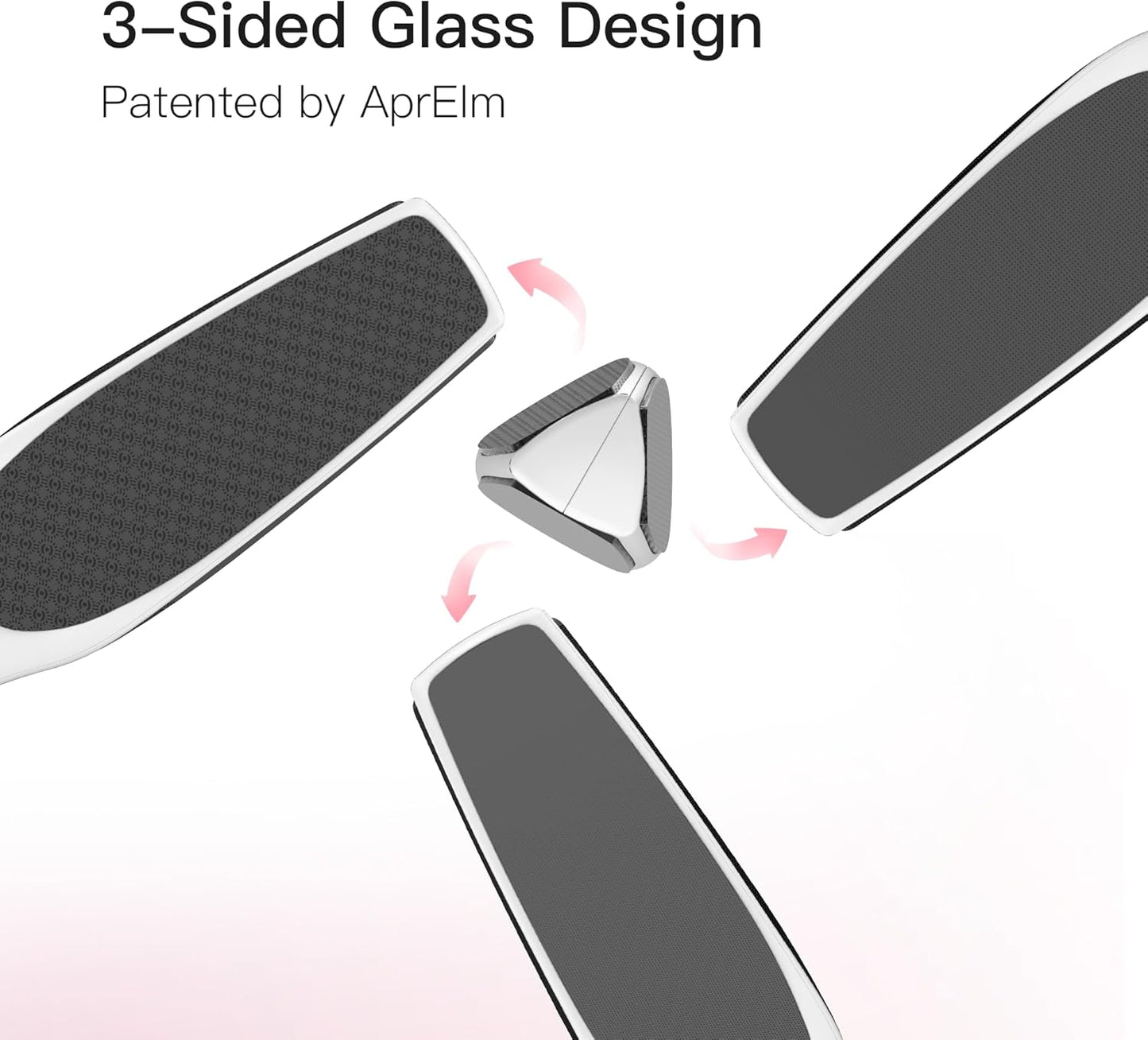 3-Sided Nano Glass Foot Callus Remover, Professional 3-in-1(Coarse, Medium, Fine) Foot File, Pedicure Tools for Feet Hard Skin Smooth Polishing (White)