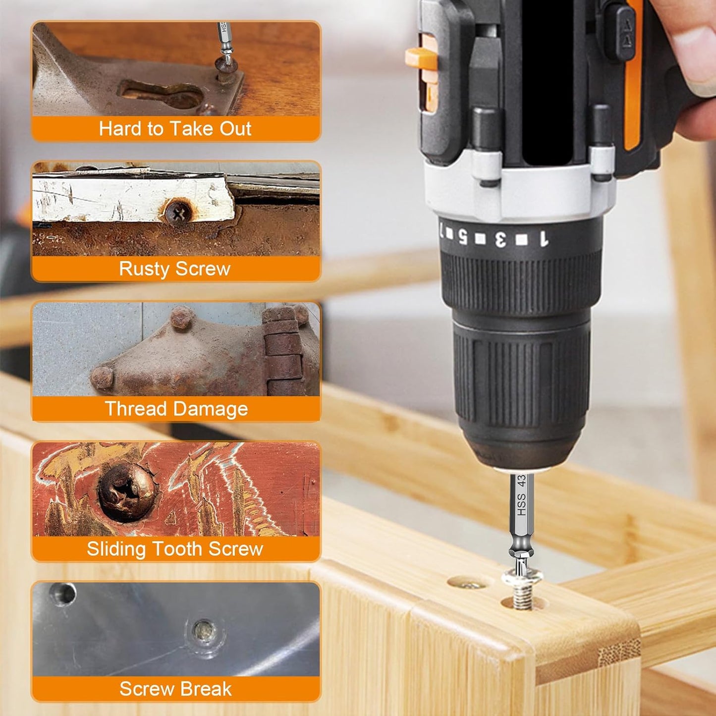 Valentines Day Gifts for Him - Fathers Day Dad Gifts Screw Extractor Set - Tools Gadgets for Men Bolt Extractor Kit - Birthday Stocking Stuffers for Men Husband Boyfriend