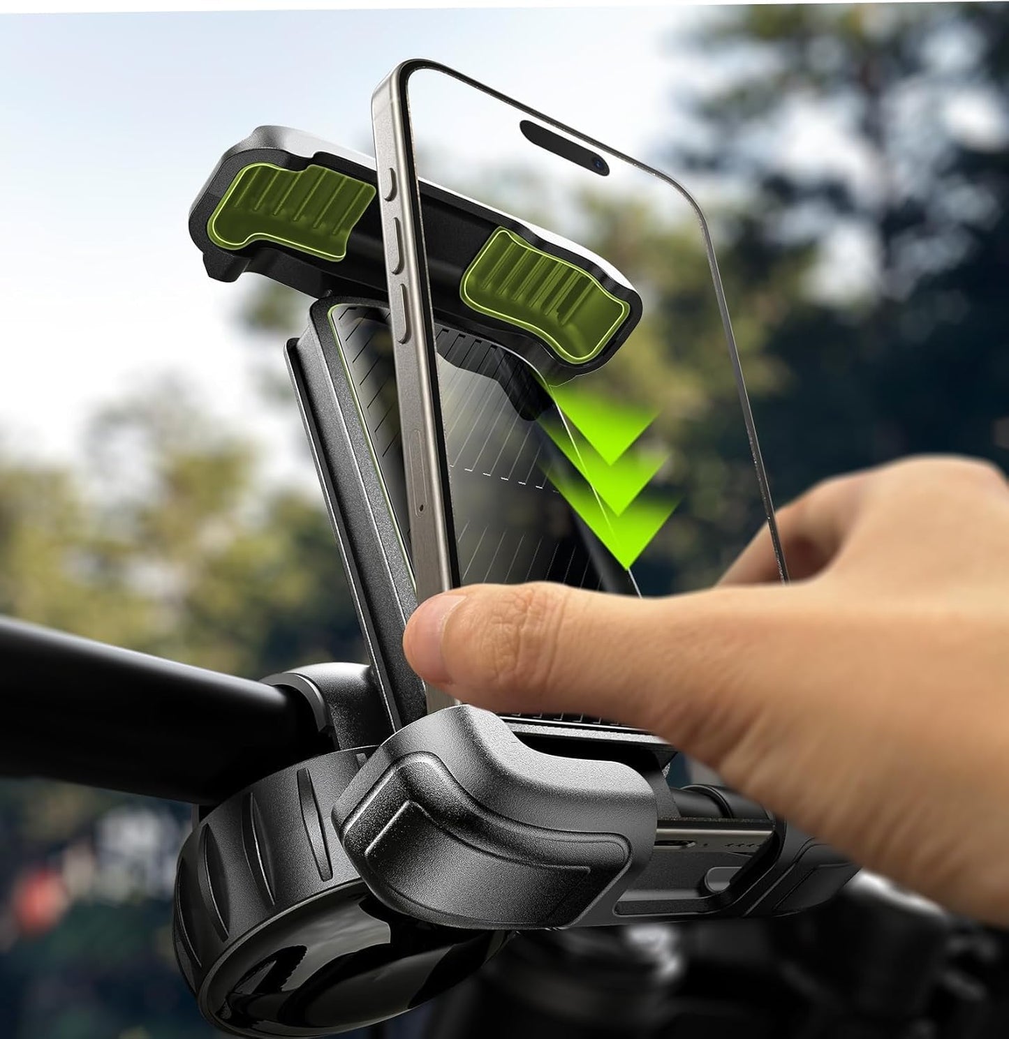 LISEN Bike Phone Holder, Super Easy Install Ultra Stable Motorcycle Phone Mount, Bicycle Handlebar Holder Mount for Adults Kids, Bike Bicycle Ebike Gear Accessories, for iPhone Samsung Google Pixel