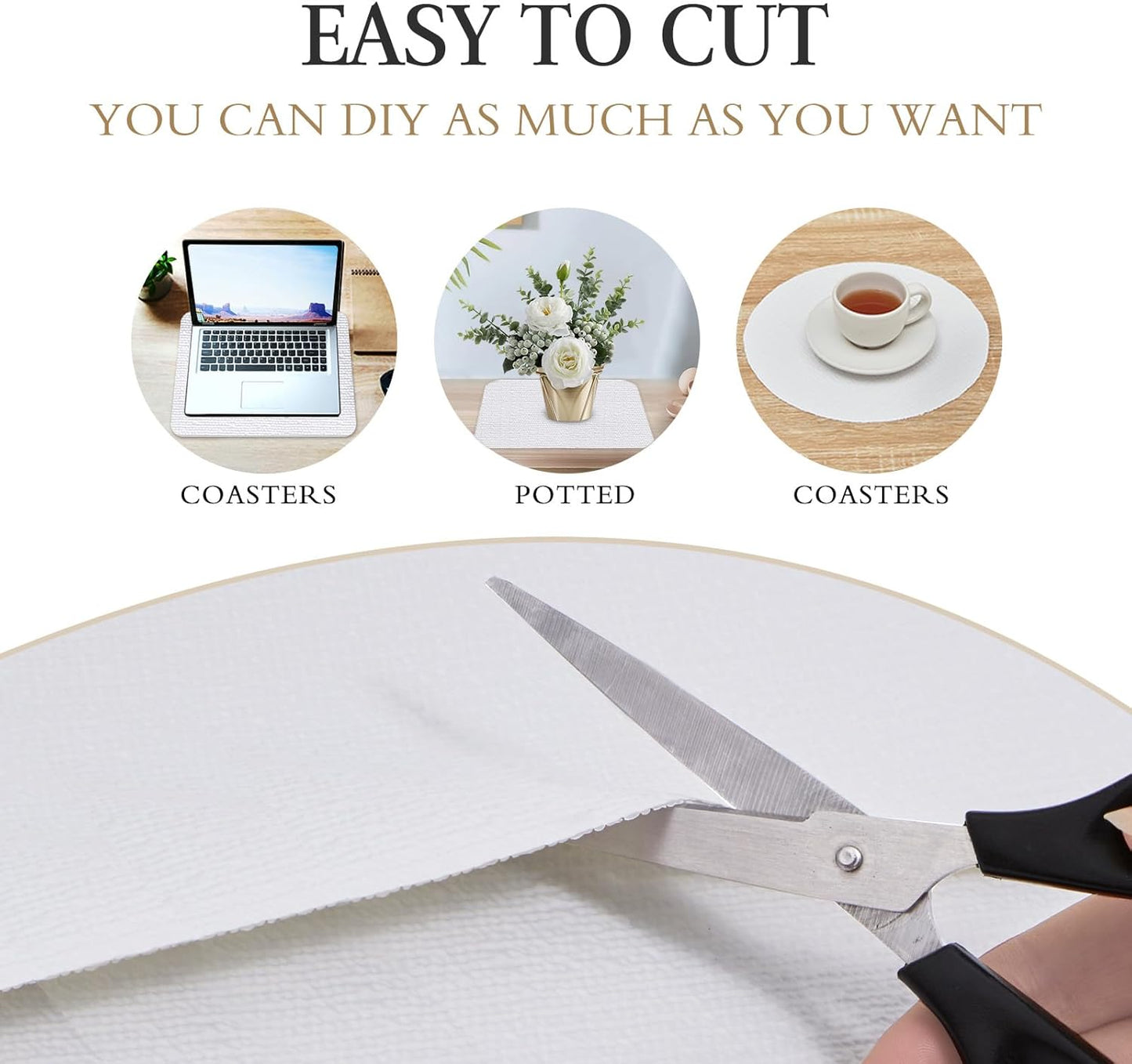 Beautysaid Shelf and Drawer Liner for Kitchen Cabinet, Non Adhesive Non Slip Shelf Paper Waterproof Washable Thickened for Dresser Pantry Shelve Bathroom Protector Liner(White,12 in x 10 FT)