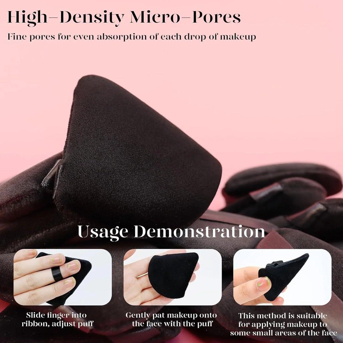 BEAKEY 12pcs Triangle Powder Puffs for Loose Powder & Foundation Makeup - Cart Shape