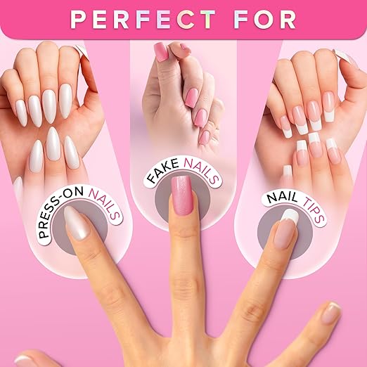 Super Strong Nail Glue for Press On Nails, Nail Tips & Acrylic Nails (8ml) NYK1 NailBond Brush On Glue for Press Ons, Tips & Acrylics - Long Lasting, Maximum Strength, Mess-Free Application