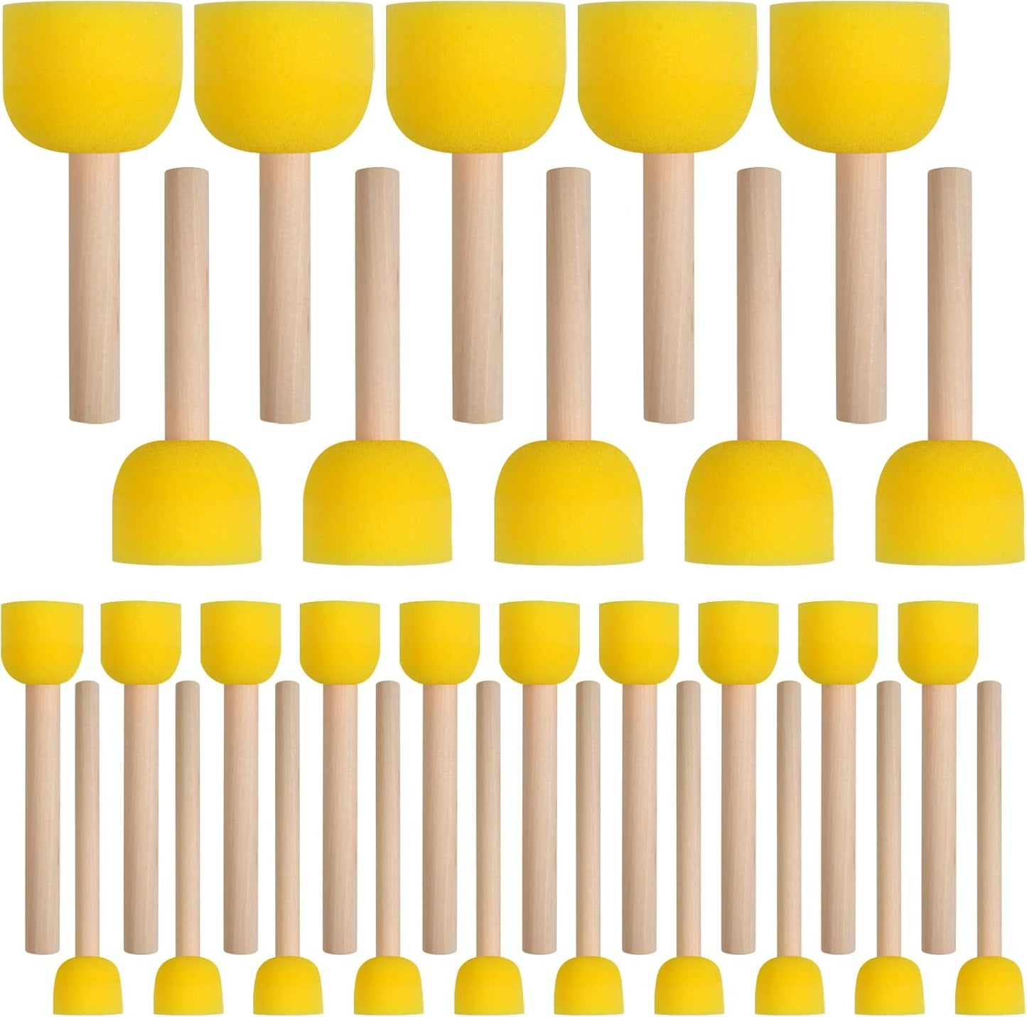 30 Pcs Round Sponges Brush Set, Round Sponge Brushes for Painting, Paint Sponges for Acrylic, Painting Tools for Kids Arts and Crafts (4 Sizes)