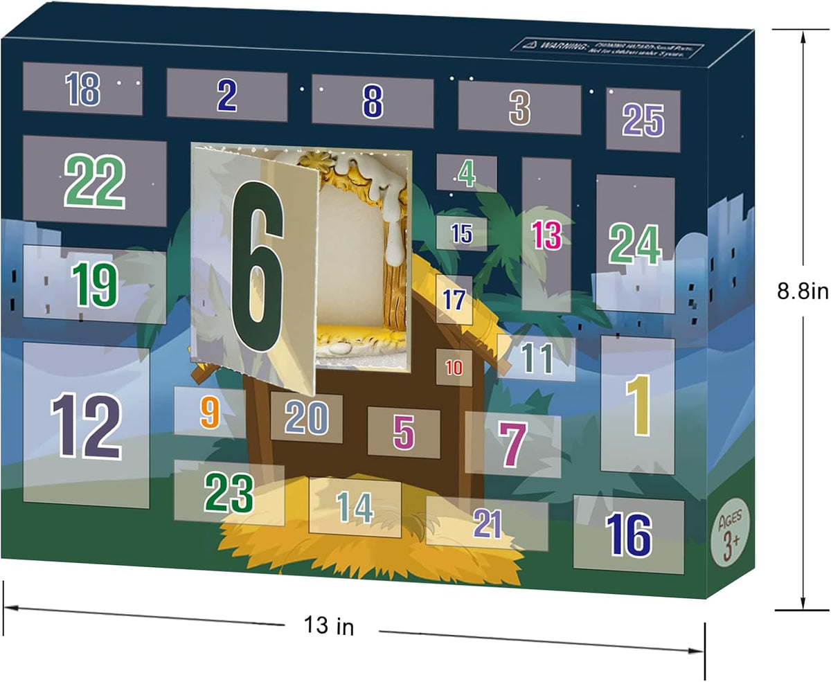 Advent Calendar 2025-25 Days of Christmas Nativity Scene Set - Countdown to for Kids Boys Girls Children Toddler Teens Indoor Toy