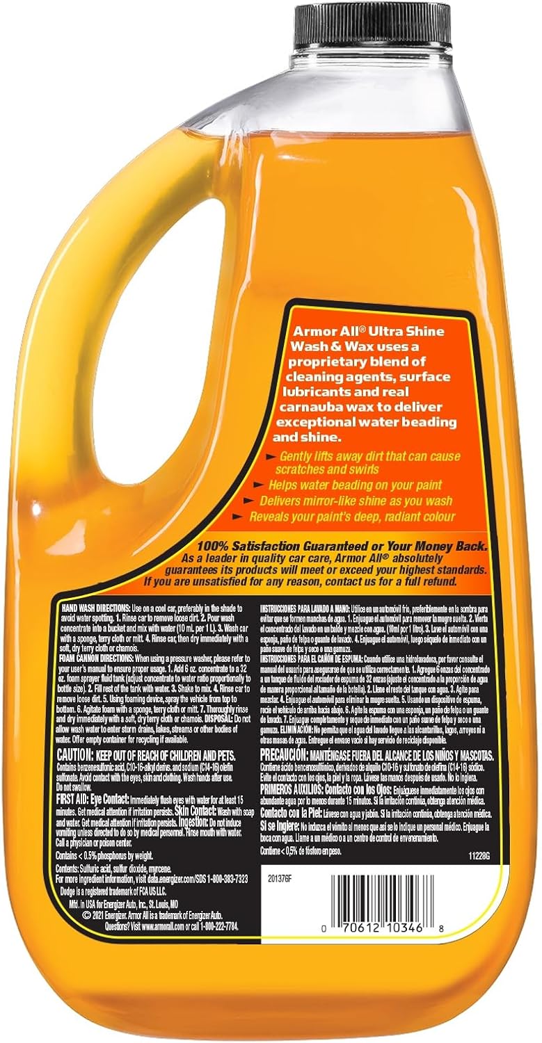 Armor All Car Wash Kit, Includes Car Wash Soap, Wash Mitt & Microfiber Towel (3 Piece Kit)