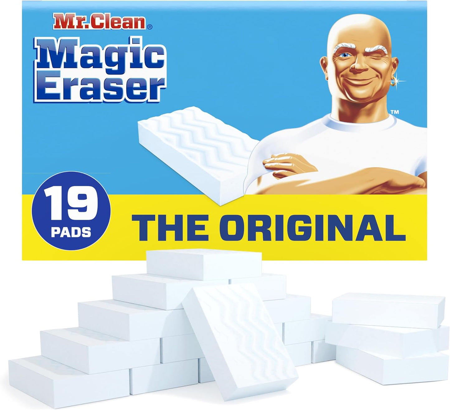 Mr. Clean Original Magic Eraser Cleaning Pads with Durafoam, 19 Count