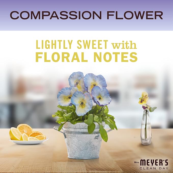 MRS. MEYER'S CLEAN DAY Liquid Dish Soap, Biodegradable Formula, Compassion Flower, 16 fl. oz - Pack of 3