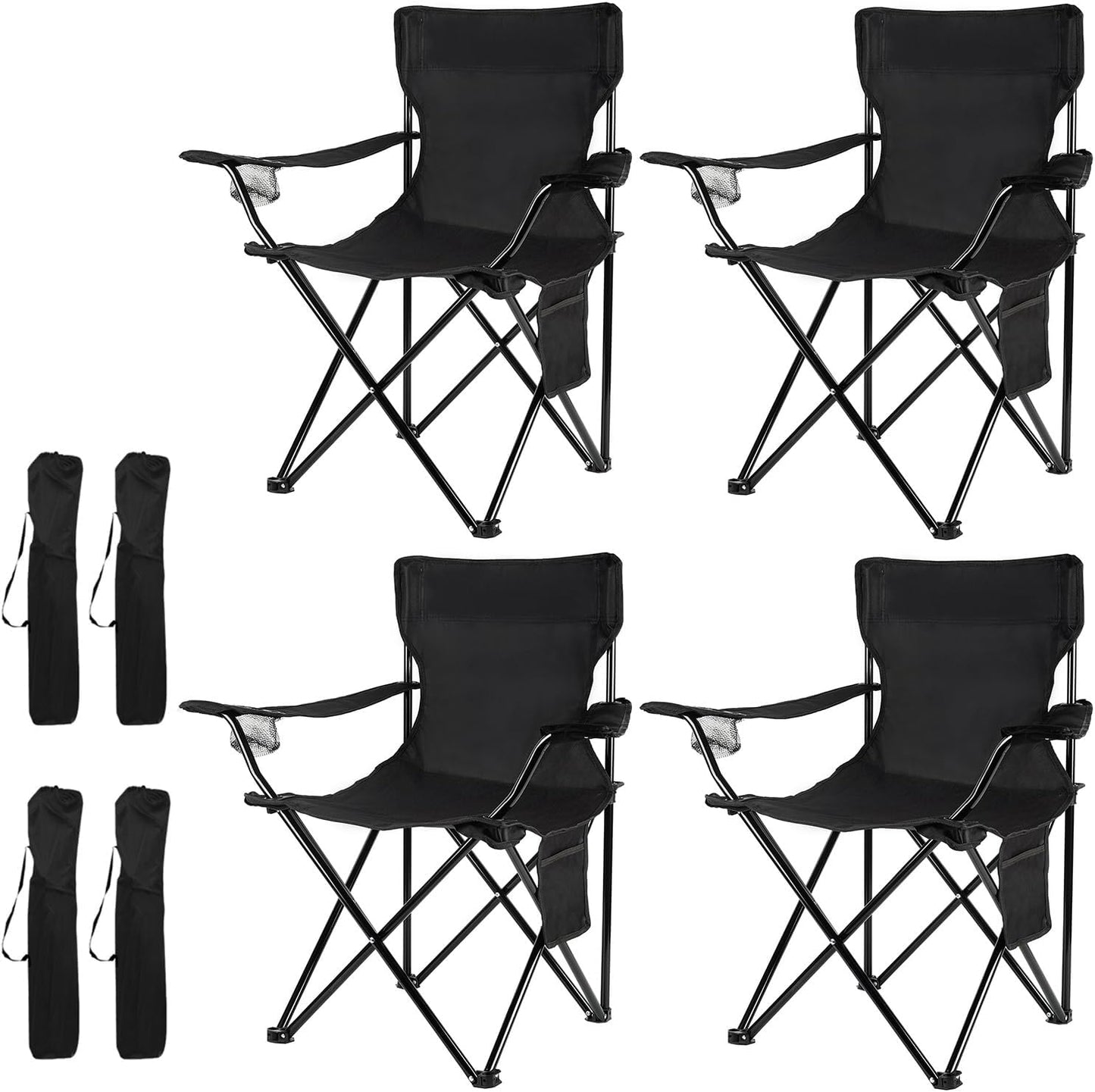 Damei century 4Pack Folding Camping Chairs-Lightweight, Installation-Free, Portable Chair for Beach, Lawn, Outdoor Sports