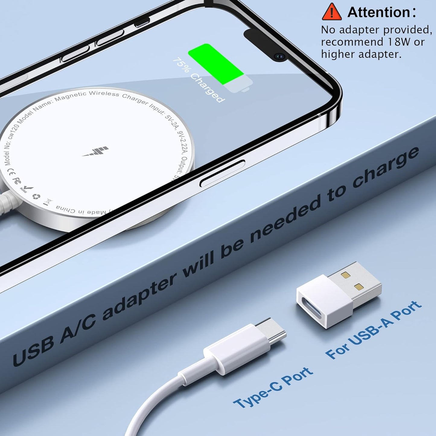 for MagSafe Charger: Magnetic Wireless Charging Pad for iPhone 17 16 15 14 13 12 Series & AirPods 4-2 Pro, Strong Magnet, Aluminum Alloy, USB-C/A Ports, Ultra-Thin & Portable, Ideal for Desk & Bedside