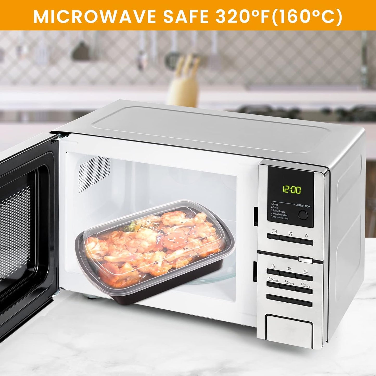 38oz Meal Prep Containers, Extra Large &Thick Food Storage Containers with Lids, Reusable Plastic,Disposable Bento Box,Stackable,Microwave/Freezer/Dishwasher Safe, BPA Free (30Pack)