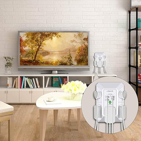 Wall Charger, Surge Protector, QINLIANF 5 Outlet Extender with 4 USB Charging Ports (4.8A Total) 3-Sided 1680J Power Strip Multi Plug Adapter Spaced for Home Travel Office (3U1C)