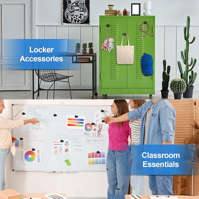 LOVIMAG 12Pcs Black Fridge Magnets, Small and Strong Magnets for Whiteboard, Office, Classroom, Map, Kitchen