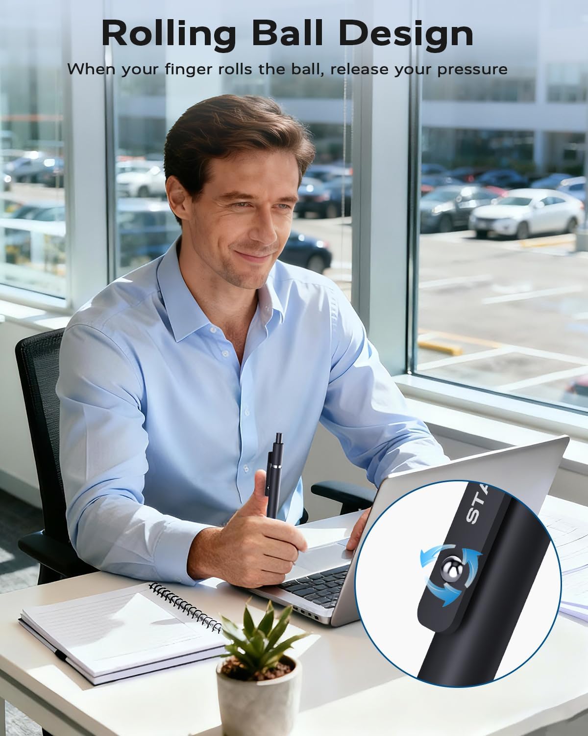 Black Gel Pens, 6Pcs Fine Point Smooth Writing Pens with 3 Extra Refills, Black Ink Pens for Journaling, Office, Note Taking, School Supplies, Nurse Aesthetic(Black Gray White)