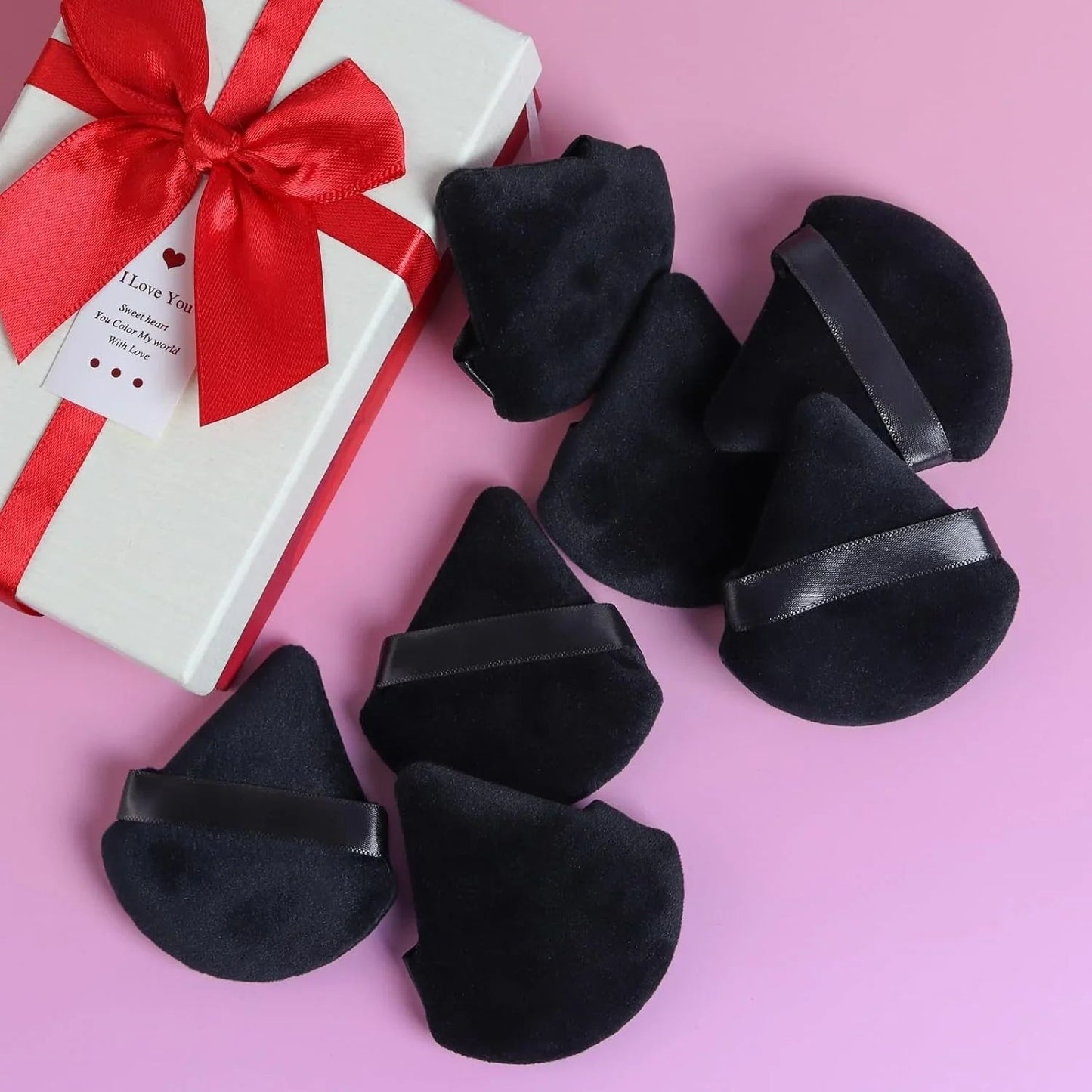 BEAKEY 12pcs Triangle Powder Puffs for Loose Powder & Foundation Makeup - Cart Shape