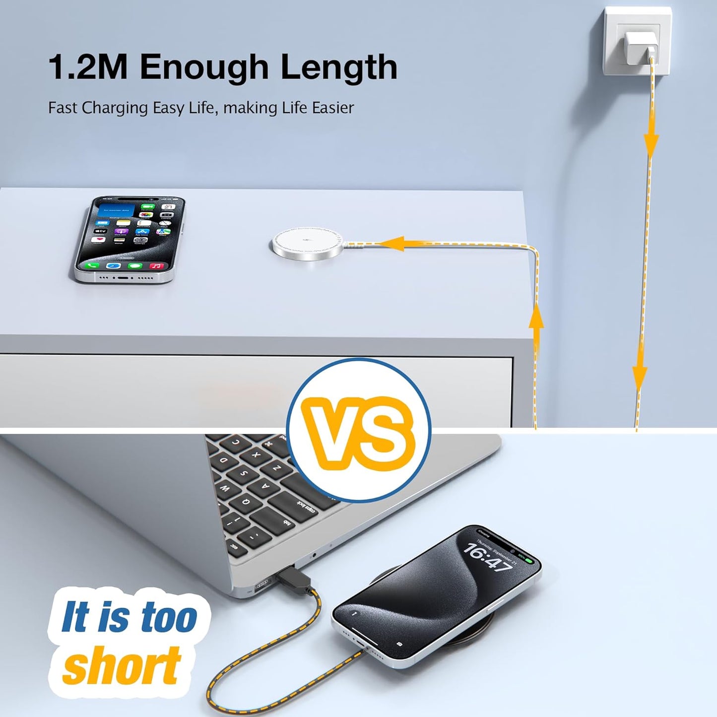 for MagSafe Charger: Magnetic Wireless Charging Pad for iPhone 17 16 15 14 13 12 Series & AirPods 4-2 Pro, Strong Magnet, Aluminum Alloy, USB-C/A Ports, Ultra-Thin & Portable, Ideal for Desk & Bedside