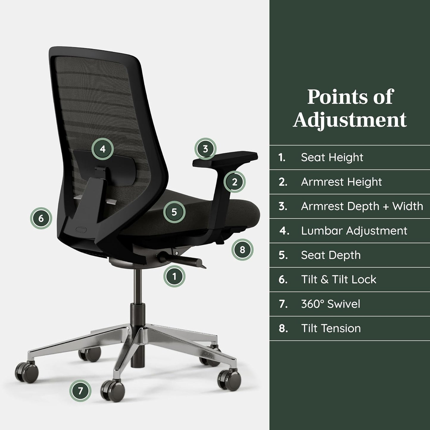 A Versatile Desk Chair with Adjustable Lumbar Support, Breathable Mesh Backrest, and Smooth Wheels - Experience Optimal Comfort and Support - All Black