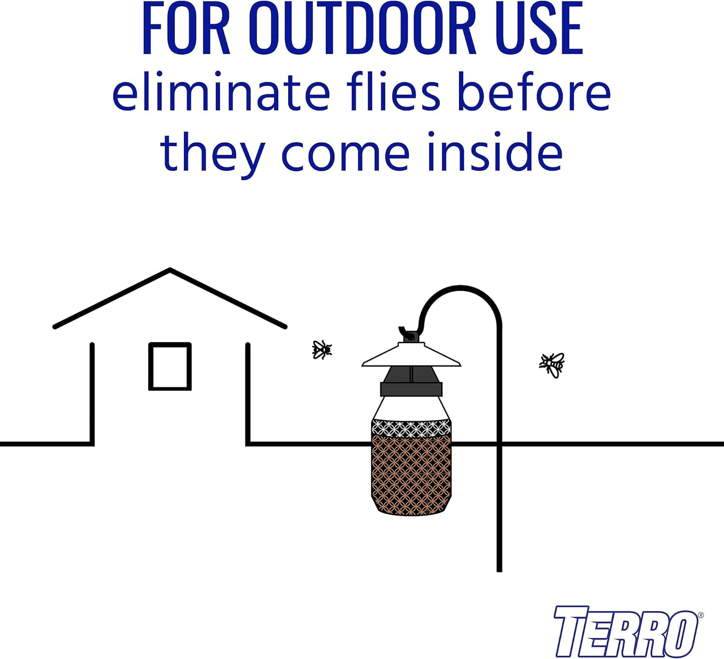 TERRO T380 Outdoor Reusable Fly Magnet Fly Trap - Poison Free Fly Killer and Trap with Bait