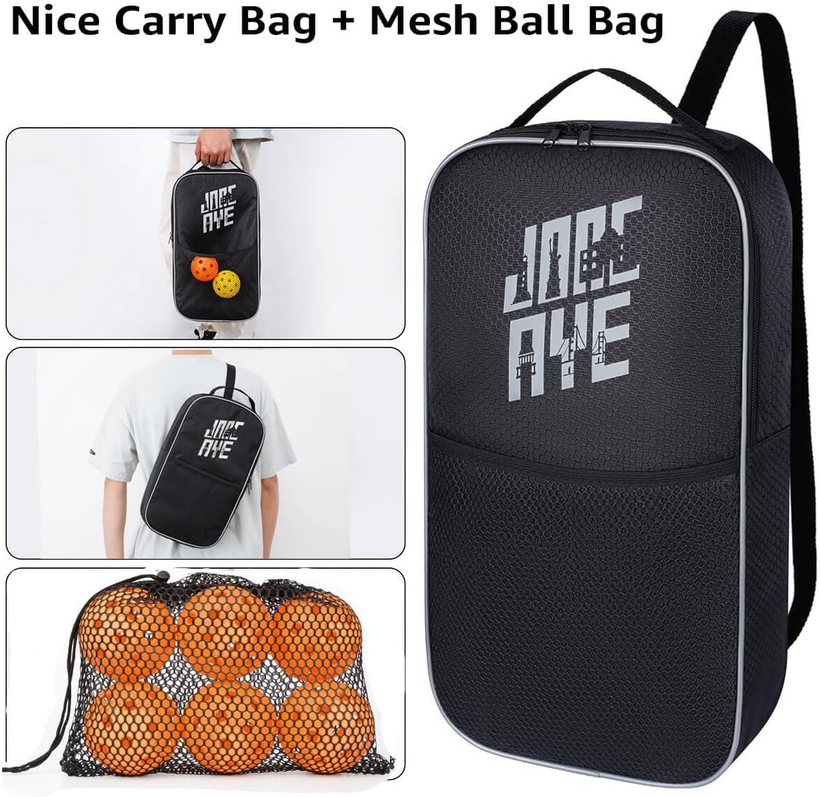 Pickleball-Paddles-Set of 4 or 2 Rackets by JoncAye, USAPA Approved Pickle-Ball Equipment with Balls, Bag, Accessories, Fiberglass Graphite Pickleball Racquet Set for Men, Women, Kids, Adults