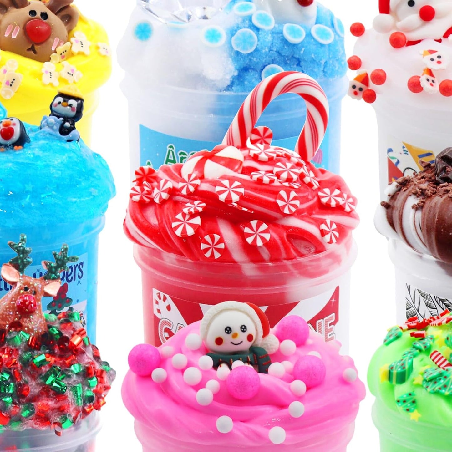 Slime Advent Calendar 2025, Christmas Countdown Calendars 24 Days of Surprises with Different Texture Fluffy Slime Kit Funny Gifts Toy for Toddler Kids Teens Girls 4 5 6 7 8 9 10 11 12 Year Old