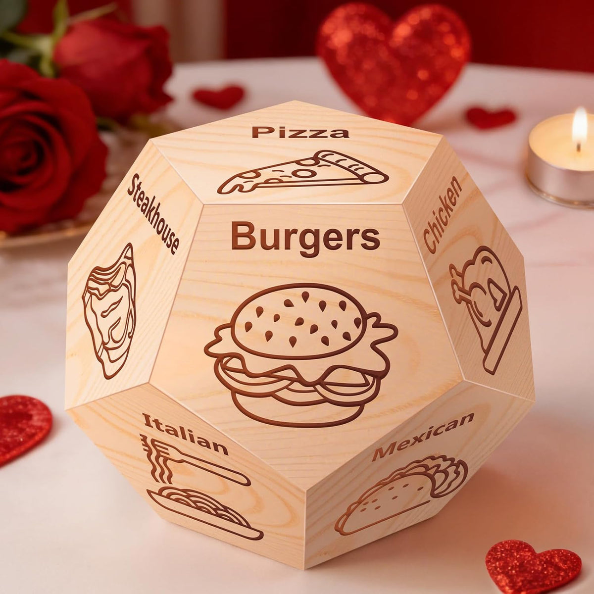 Valentines Day Gifts for Him Her, Winzwon Date Night Food Decision Dice, Anniversary Birthday Wedding Couples Gifts for Men Women Boyfriend Girlfriend, Fathers Day Christmas Stocking Stuffers