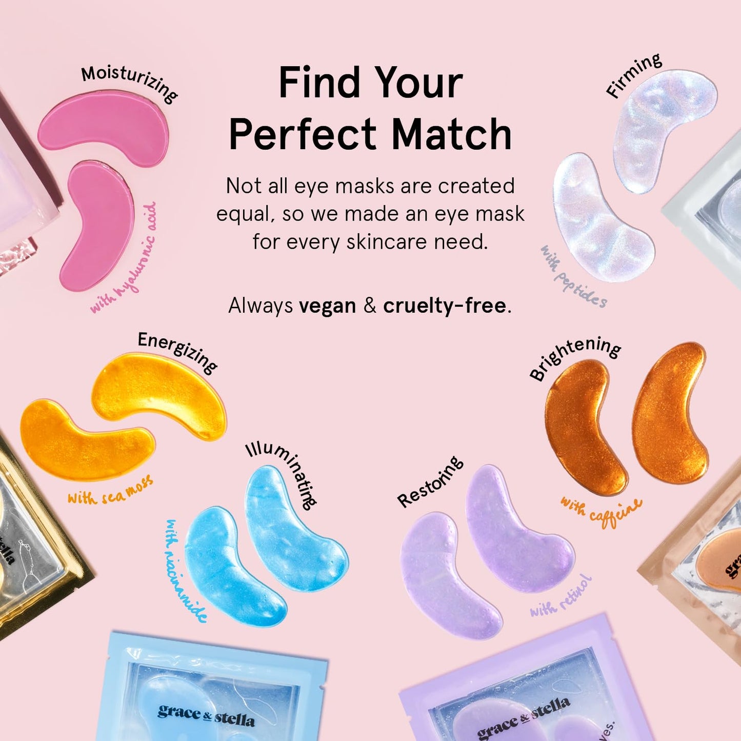 grace & stella Award Winning Under Eye Mask - Valentines Day Gifts for Her, Self Care Gifts for Women- Reduce Dark Circles, Puffy Eyes, Wrinkles, Under Eye Patches - Vegan (24 Pairs, Pink)