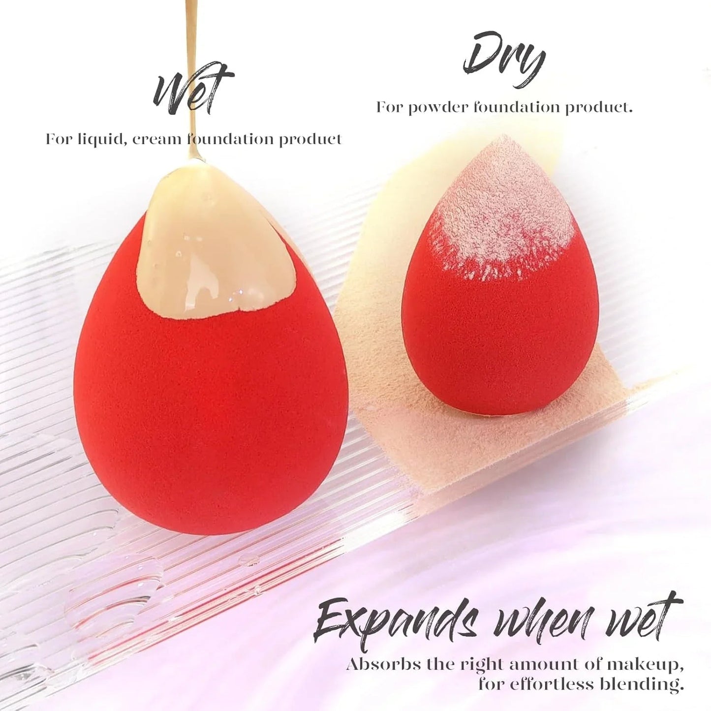 5 Pcs Latex-Free Makeup Sponge Set for Blending Foundation, Liquid, Cream & Powder - Cart Shape