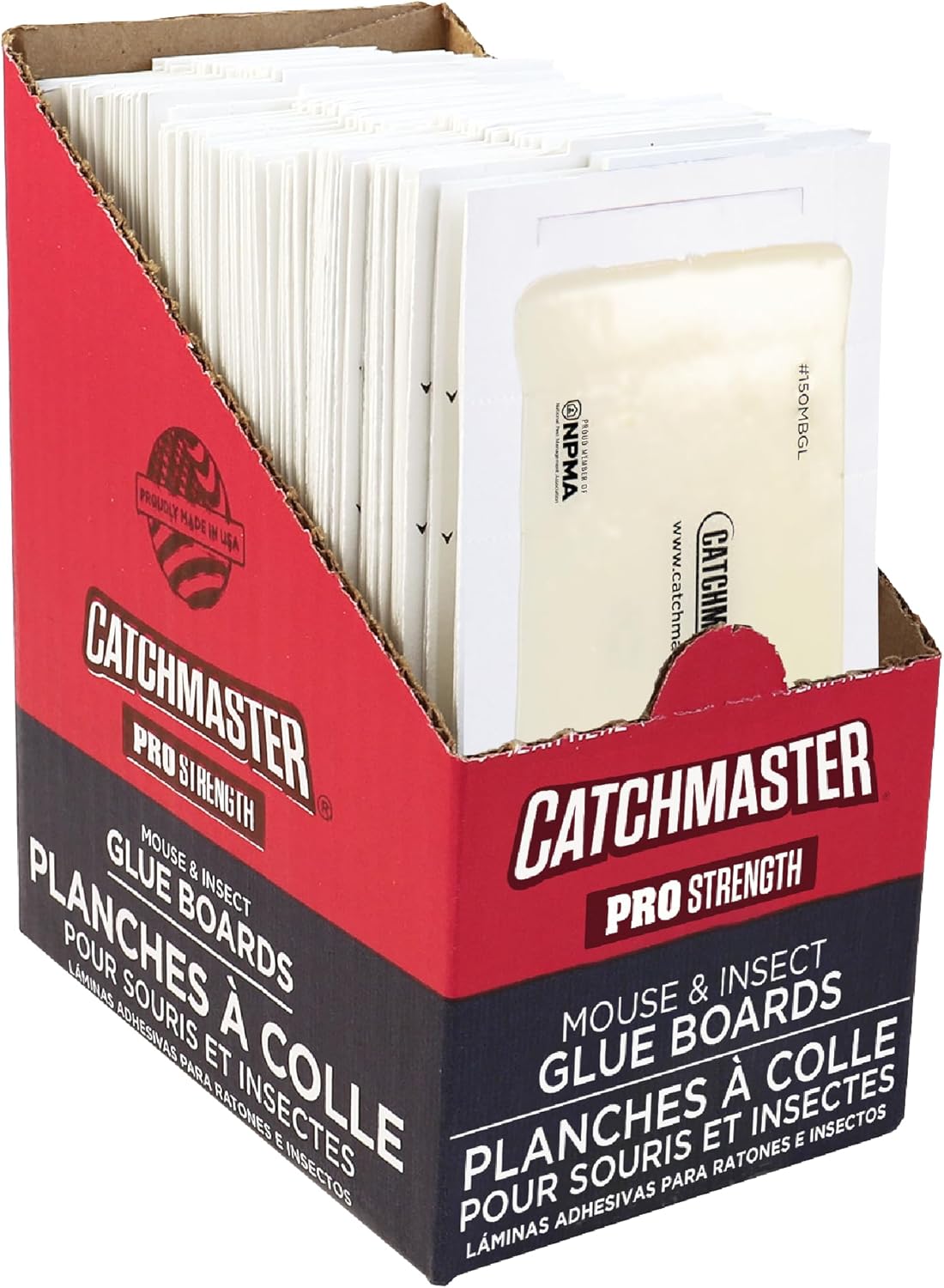 Catchmaster Pro Strength Mouse and Insect Glue Boards, 75-Pack Mouse Traps Indoor for Home, Sticky Pest Control Adhesive for Catching Bugs, Small Mice & Rodents, Non Toxic Bulk Glue Traps